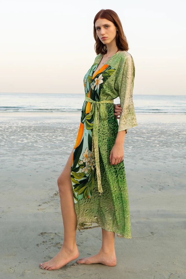 Fleur & Fruit Vintage Long Kimono