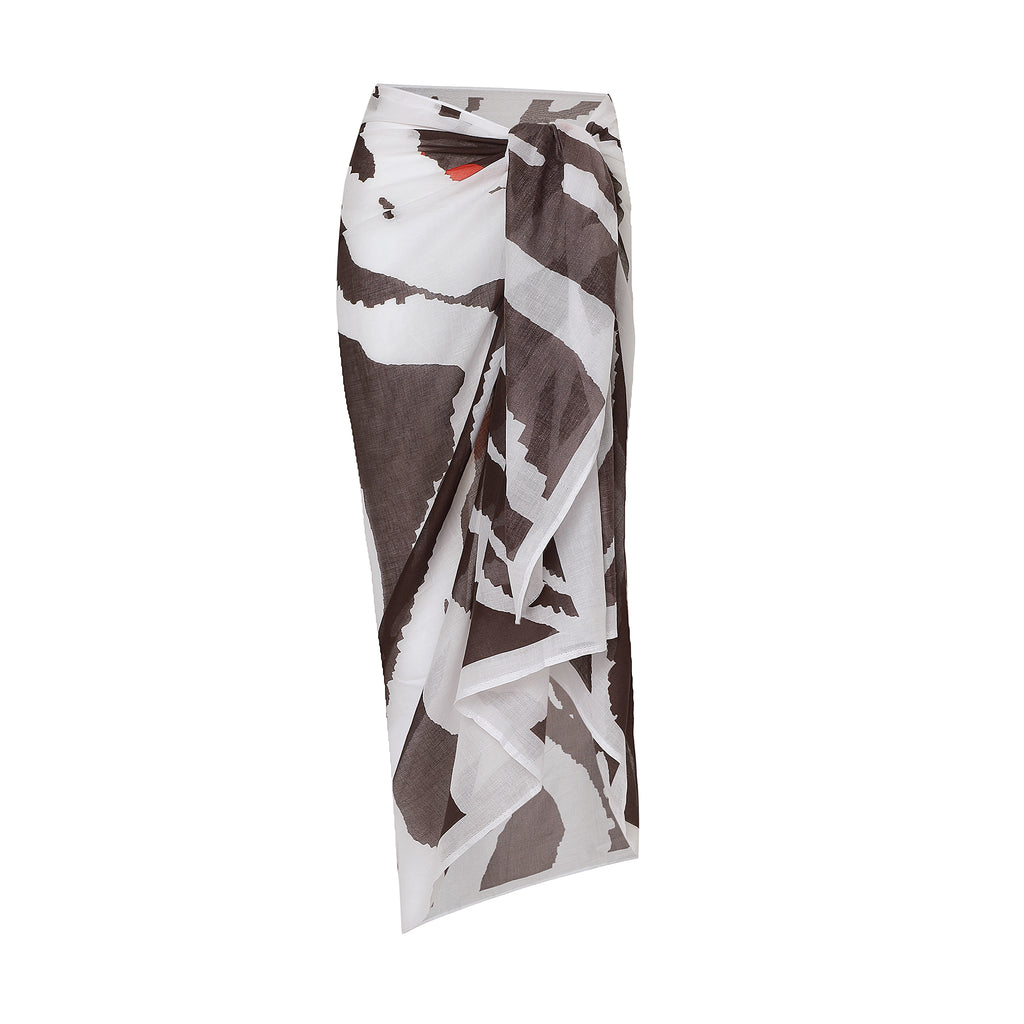 Into The Wild Zebra Animal Print Resort Cotton Sarong