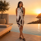 Into The Wild Zebra Animal Print Resort Cotton Sarong