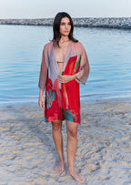 Coral Mirage Floral Short kimono