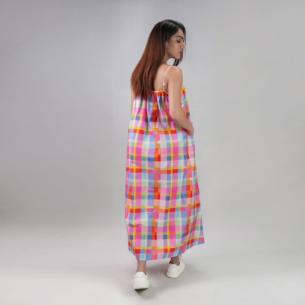 The Palette Picnic Spaghetti Strap Maxi Dress - Multicolour