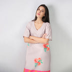The Floral Archive Rose Print Long Kaftan Dress