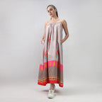 The Floral Archive Rose Print Spaghetti Strap Maxi Dress - Multicolor