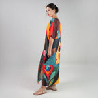 Muse Abstract Art Long Kaftan Dress