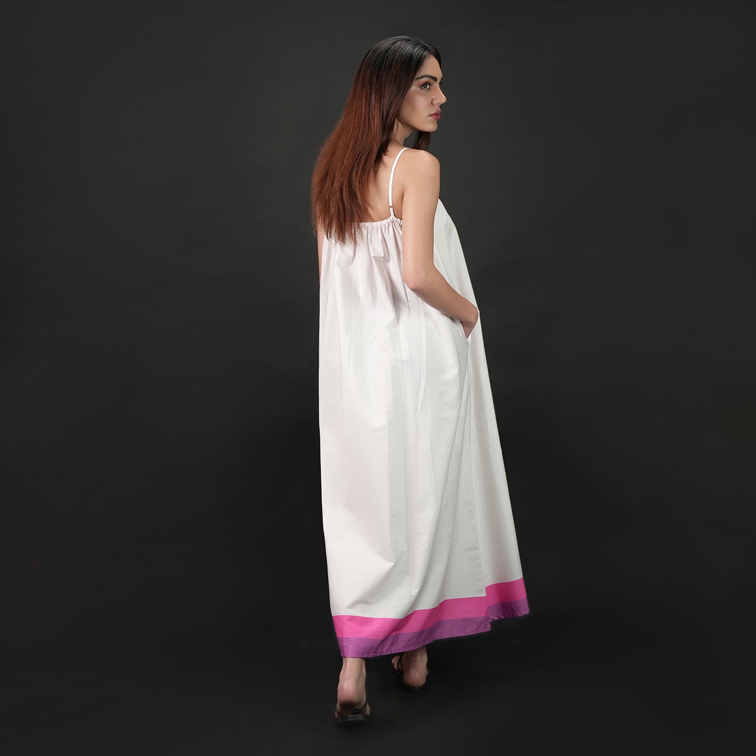 Rosé A Pink Floral Spaghetti Strap Maxi Dress - Pink & Purple