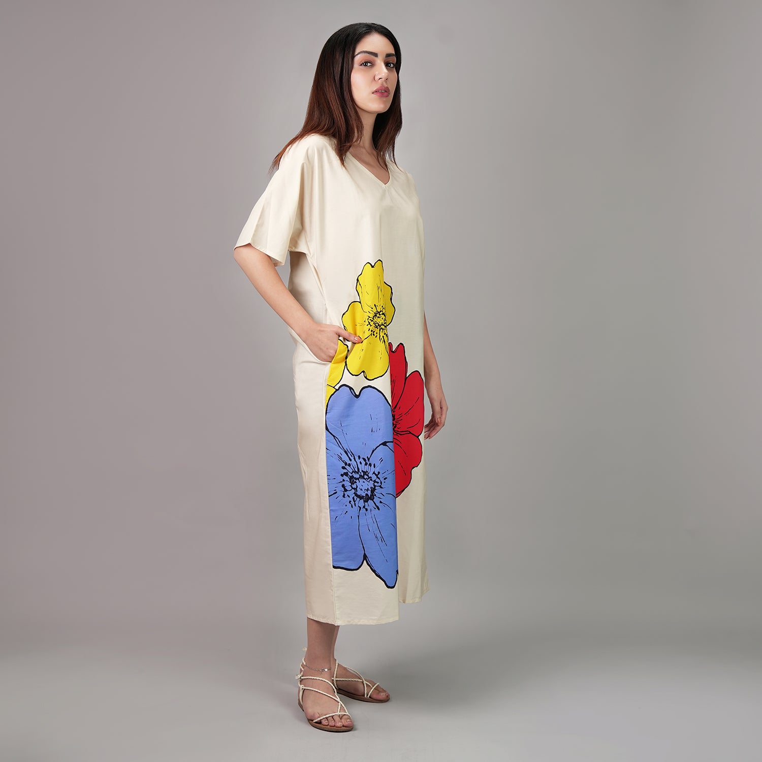 No.3 Floral Art Long Kaftan Dress