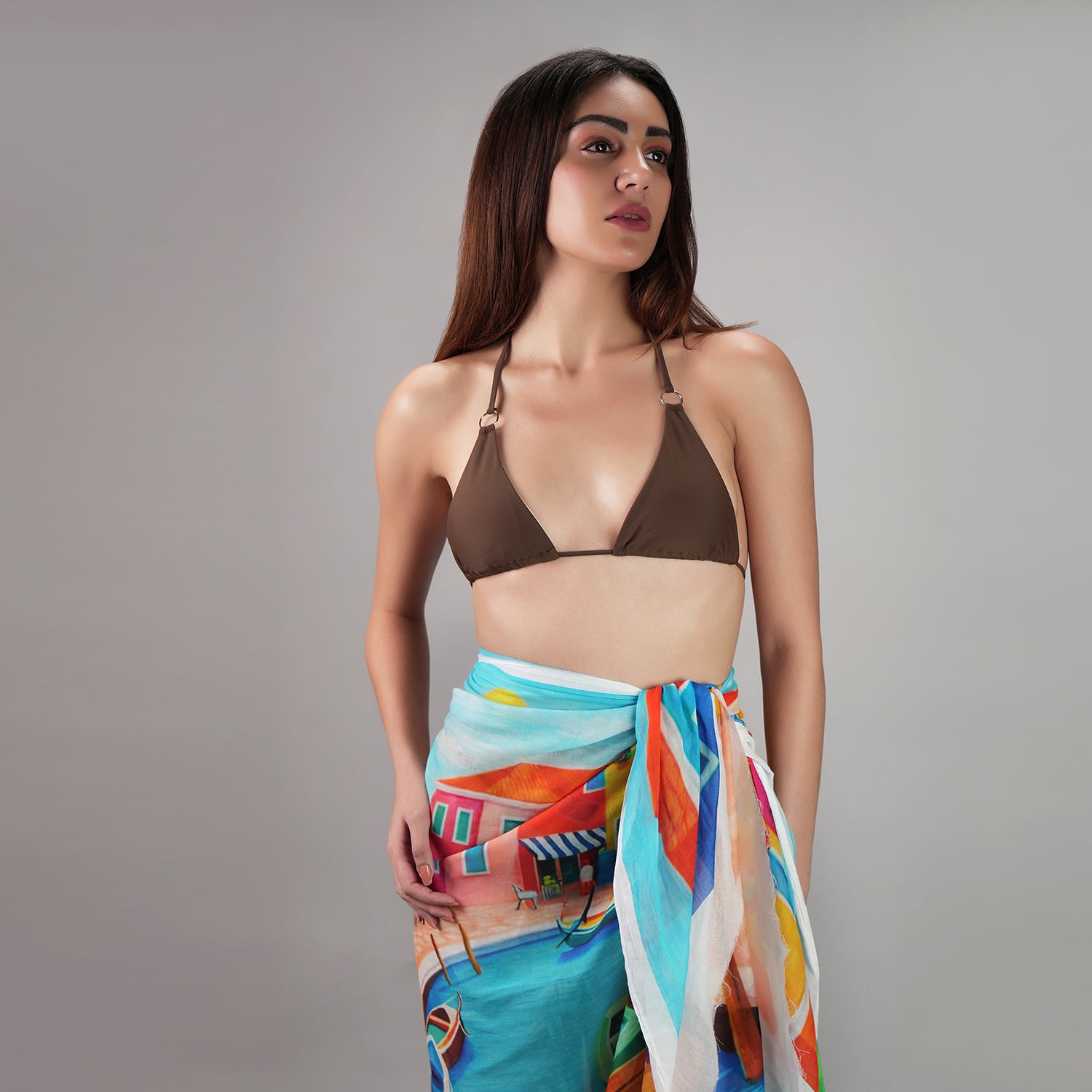 Mediterranean Picnic Resort Cotton Sarong - Multicolour