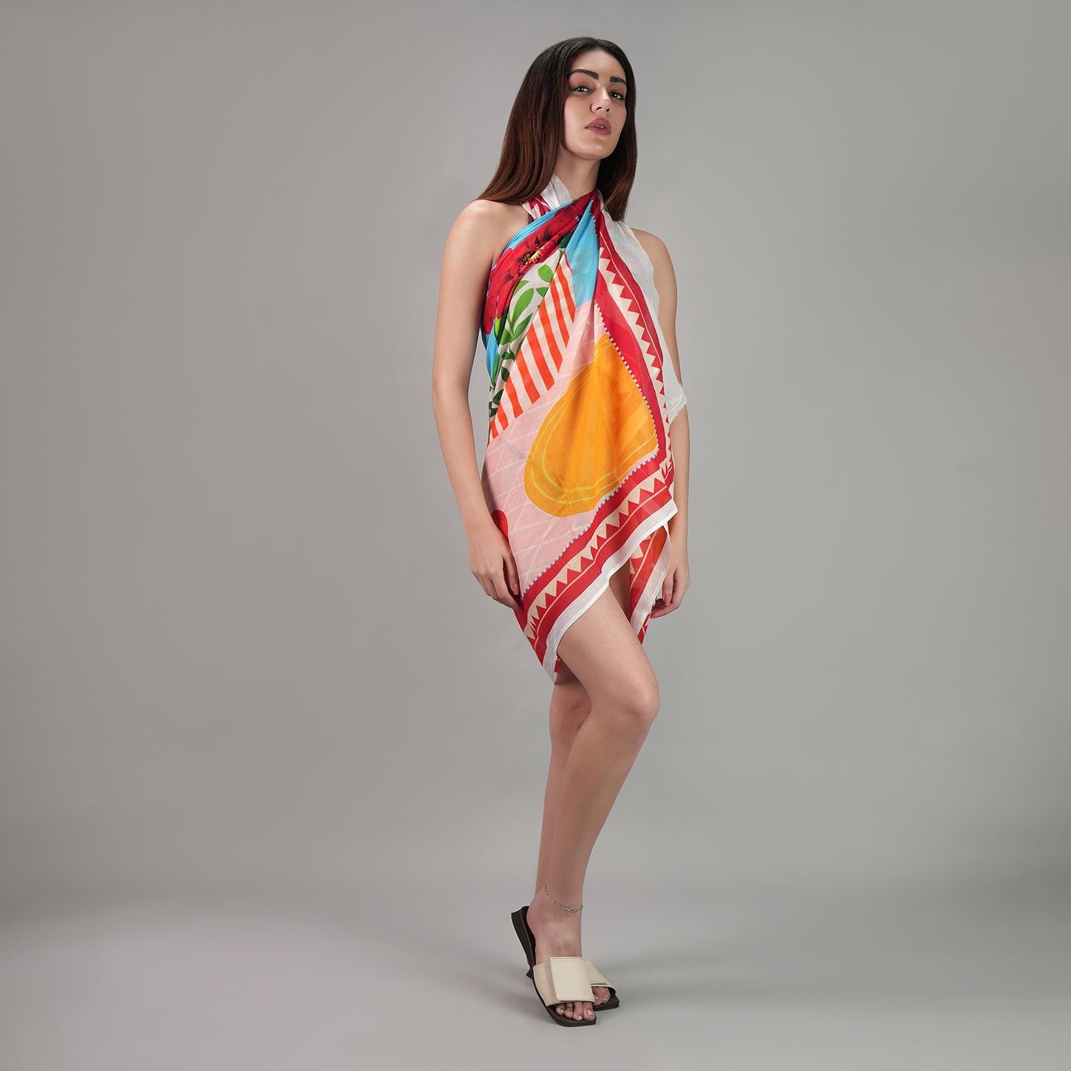 Mediterranean Escape Resort Cotton Sarong -  Multicolour