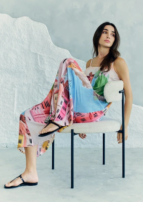 La Riviera Multicolor Spaghetti Strap Maxi Dress