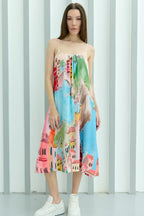 La Riviera Multicolor Spaghetti Strap Dress