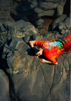 Roar Abstract Print Short kaftan