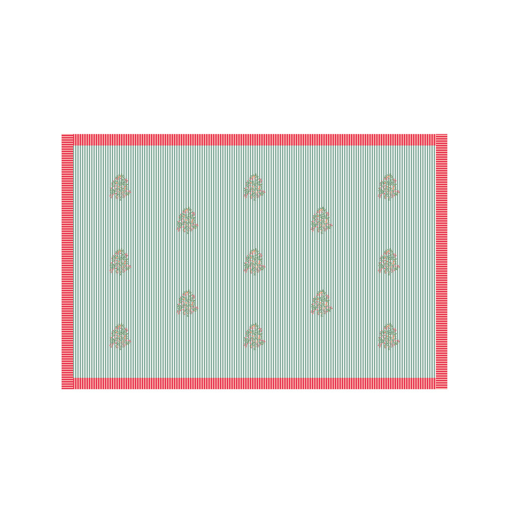 Sage Bloom Resort Cotton Sarong - Seagreen & Multicolour