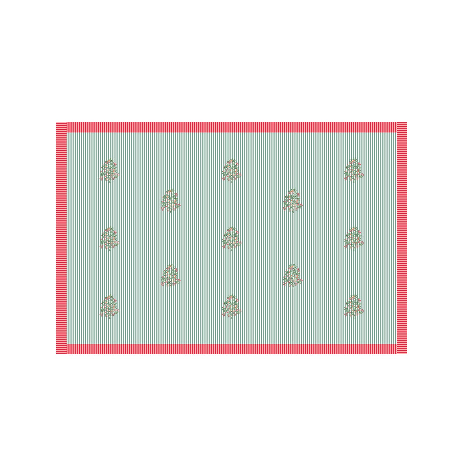 Sage Bloom Resort Cotton Sarong - Seagreen & Multicolour