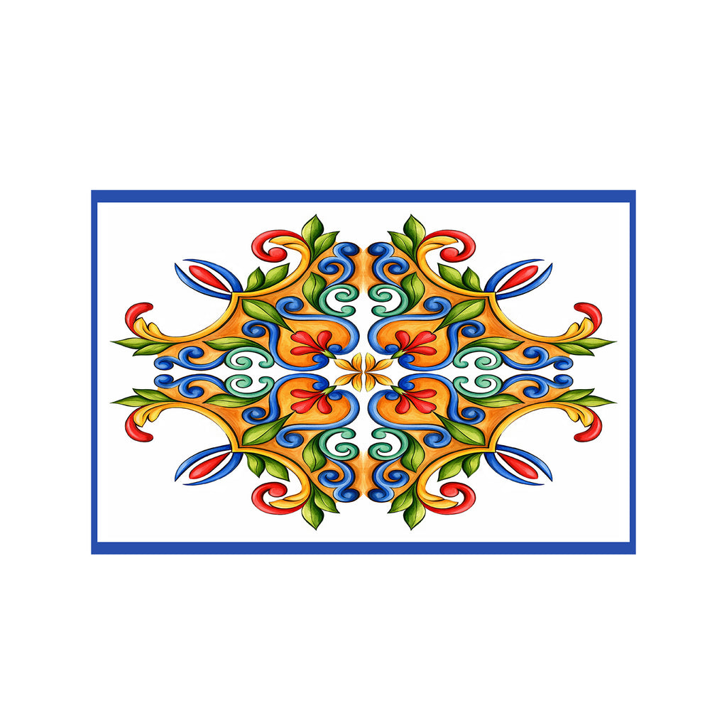 Majolica Mosaic Resort Cotton Sarong - Multicolour Motif
