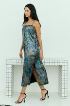 Shadow Of Sequin Shimmer Rainbow Black Maxi Dress