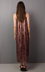 Shadow of Sequin Shimmer French Beige Maxi Dress