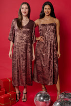 Shadow of Sequin Shimmer French Beige Maxi Dress