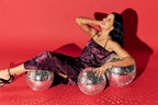 Shadow of Sequin Shimmer Magenta Purple Maxi Dress