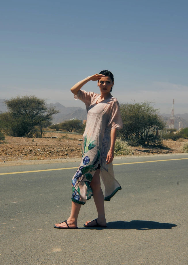 The Breeze Long Kaftan With Side Slits