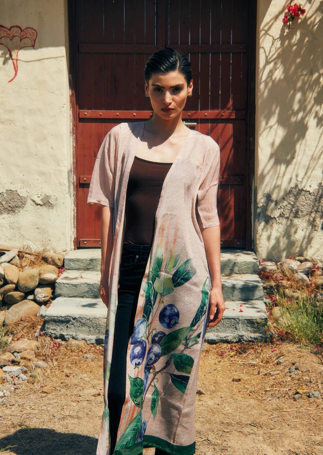 The Breeze Short Sleeves Long Kimono