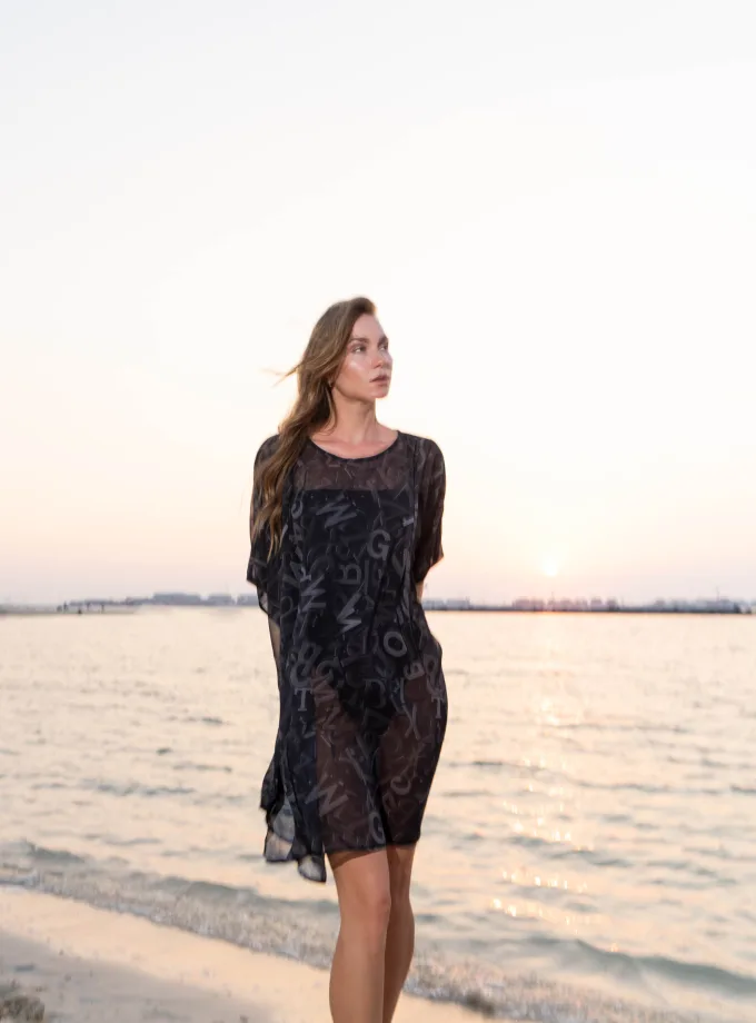 ABC Translucent Short Kaftan Dress