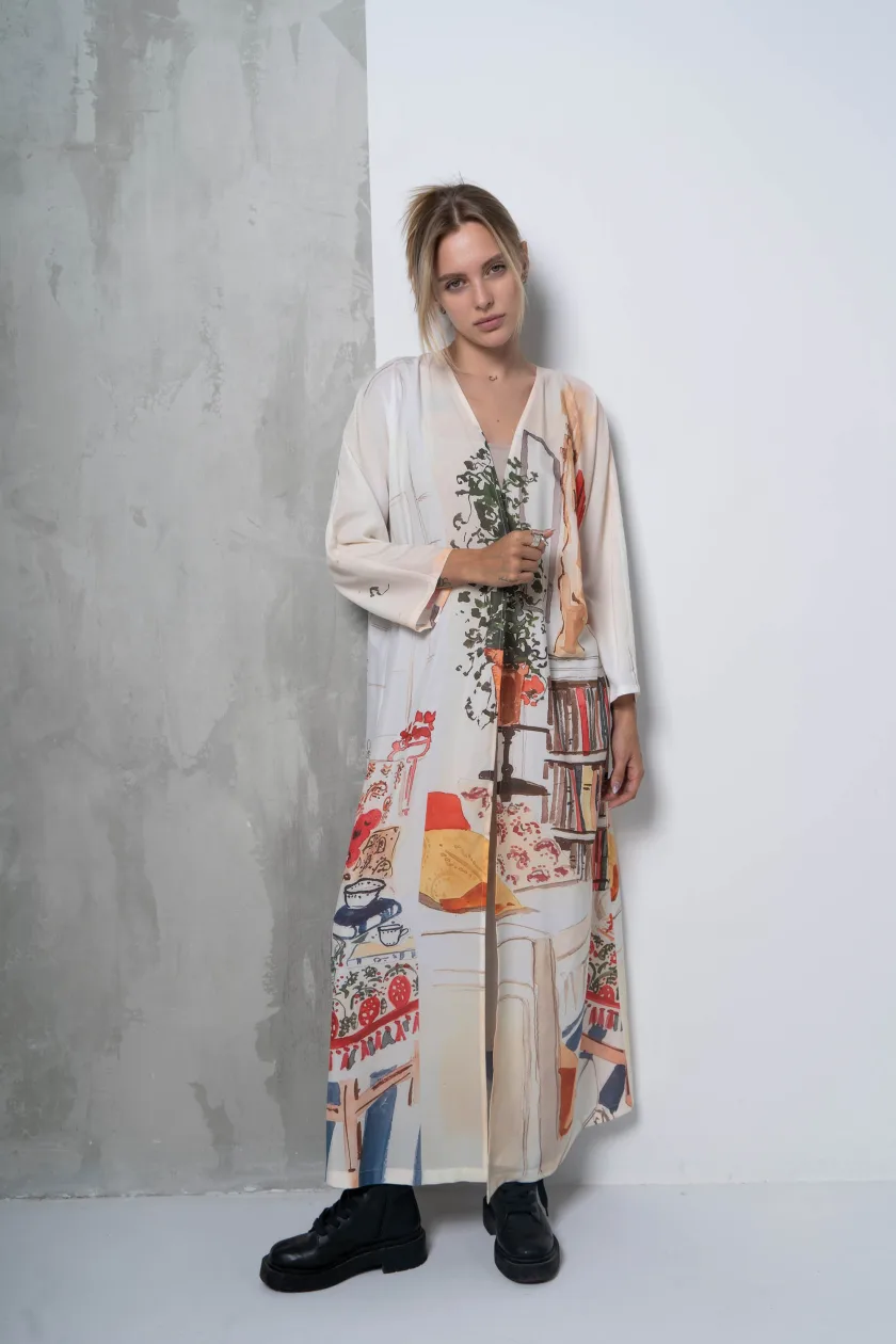 Abode Long Kimono Dress - Image 4