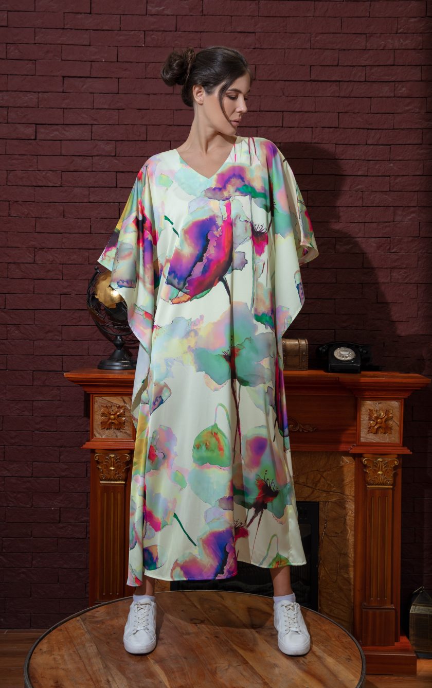 Heather Floral Long Kaftan - Image 2