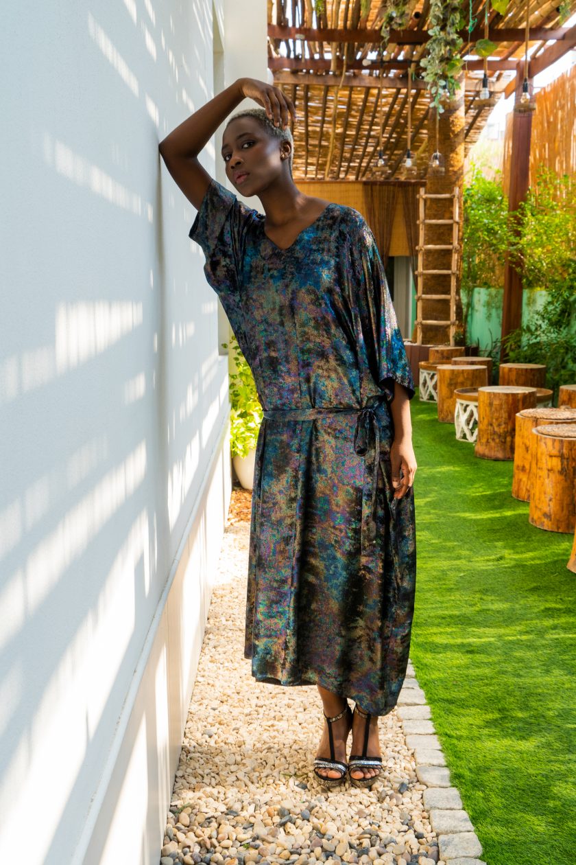 Shadow Of Sequin Long Kaftan Dress - Image 3