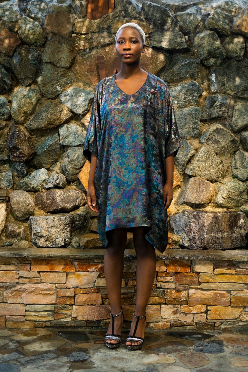 Shadow Of Sequin Short Kaftan Dress-1