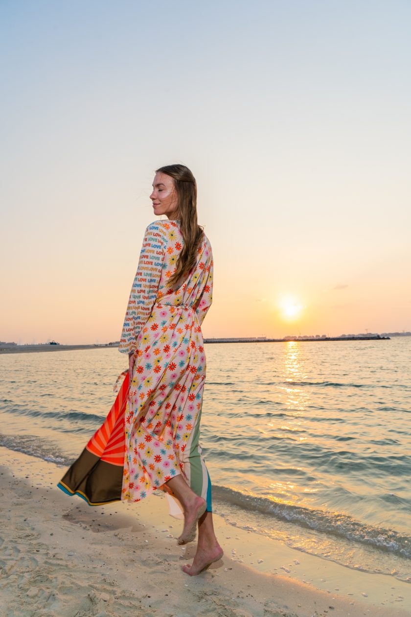 Shore Retro Print Long Kimono - Image 2