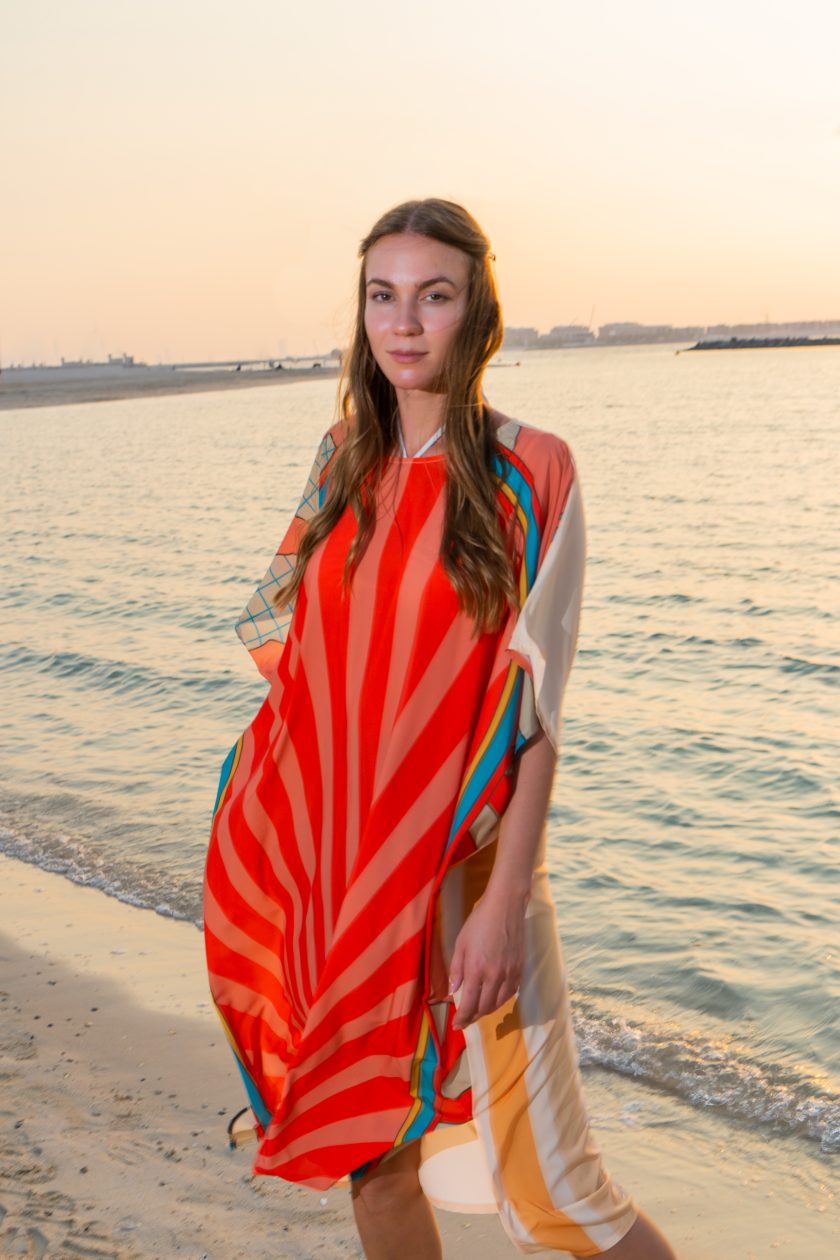 Shore Retro Print Short Kaftan