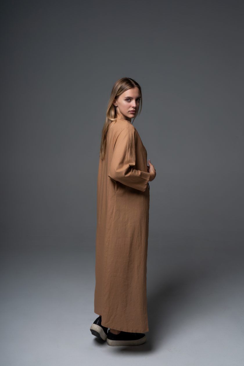 Sienna Neutral Plain Kimono - Image 3