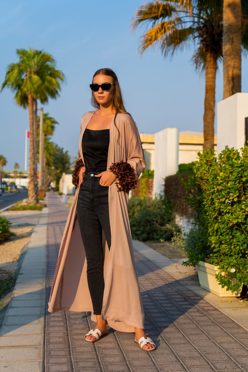 Sleek Signature Long Kimono Dress