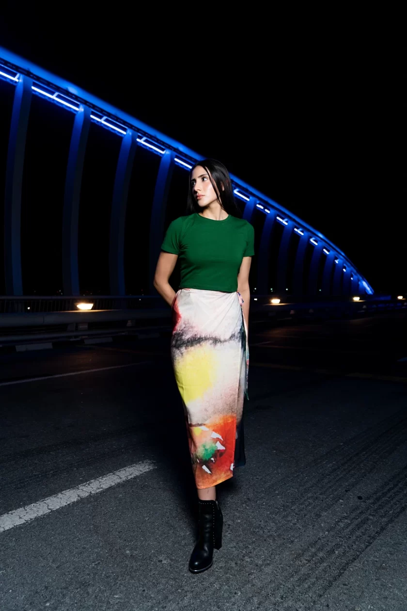 Abstract Print Multicolour Wrap Skirt - Image 5