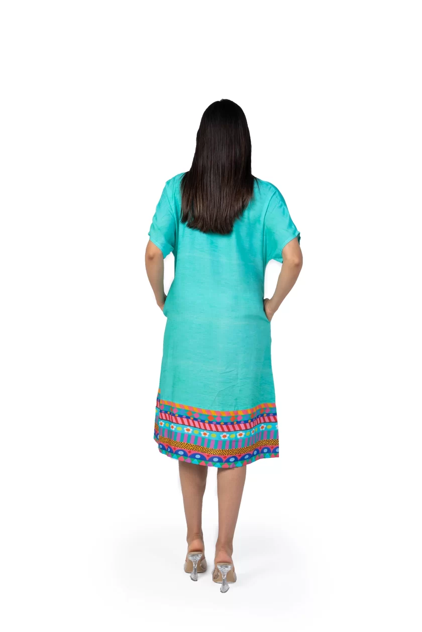 Mixed Motif Mid Length Kaftan Dress - Image 3